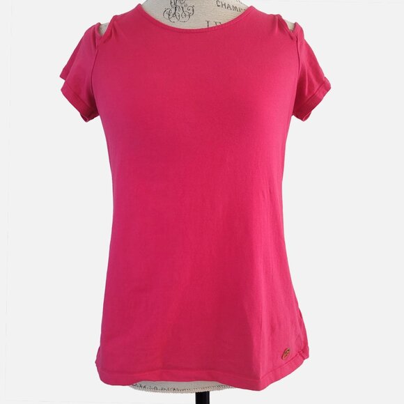 Michael Kors Basics Electric Pink Cold Shoulder Top - M - Picture 1 of 8